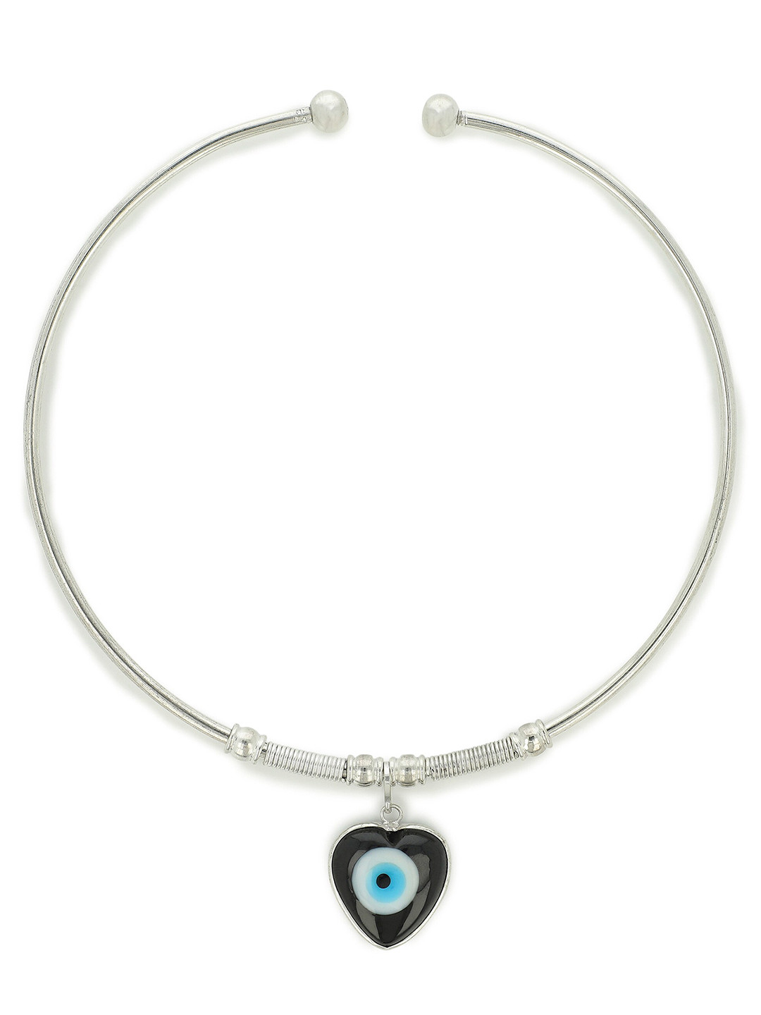 

EL REGALO Woman Silver-Toned & Black Tribal Necklace