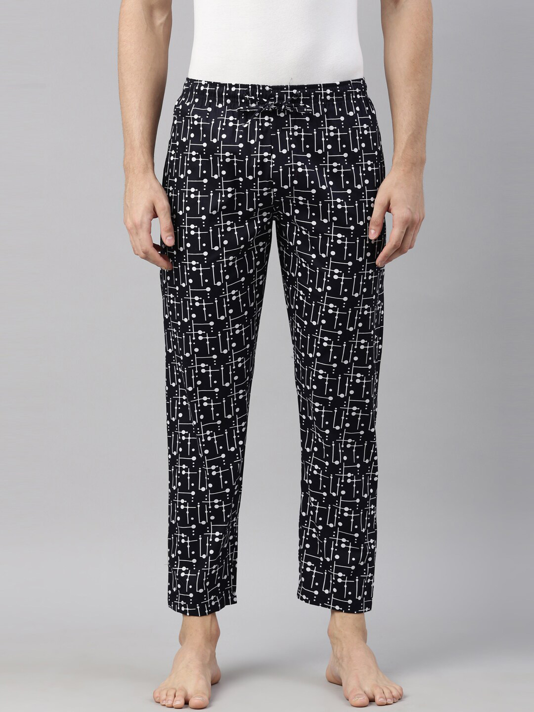 

Joven Men Navy Blue Printed Lounge Pants