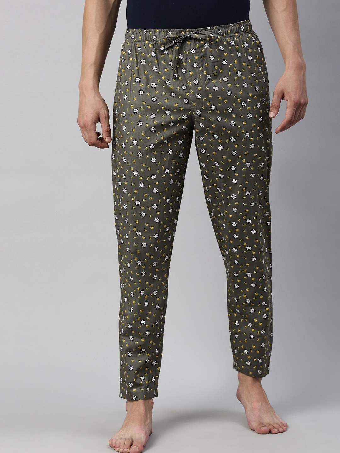 

Joven Men Brown Printed Pure Cotton Lounge Pants