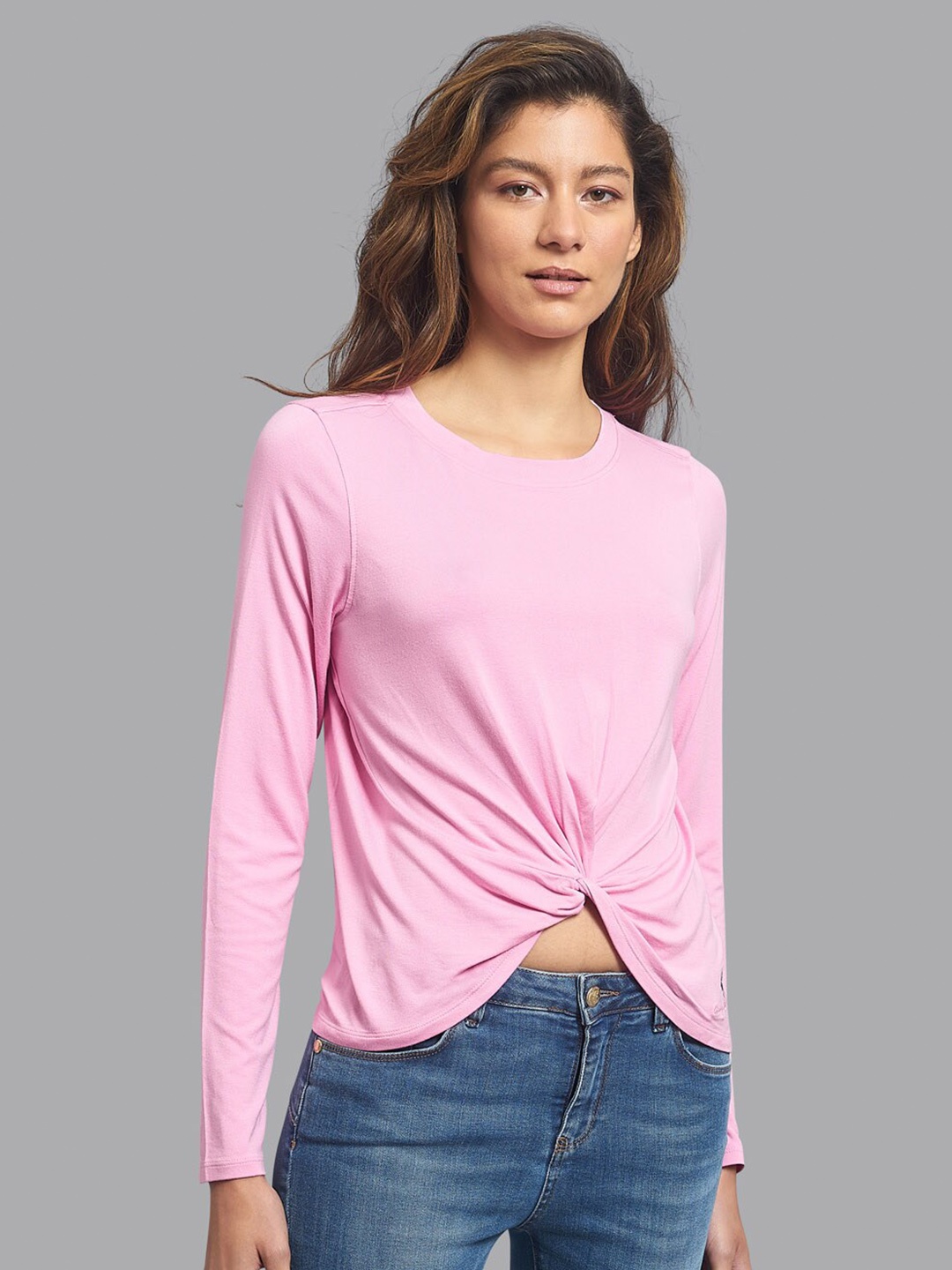 

Beverly Hills Polo Club Women Knotted Pink T-shirt