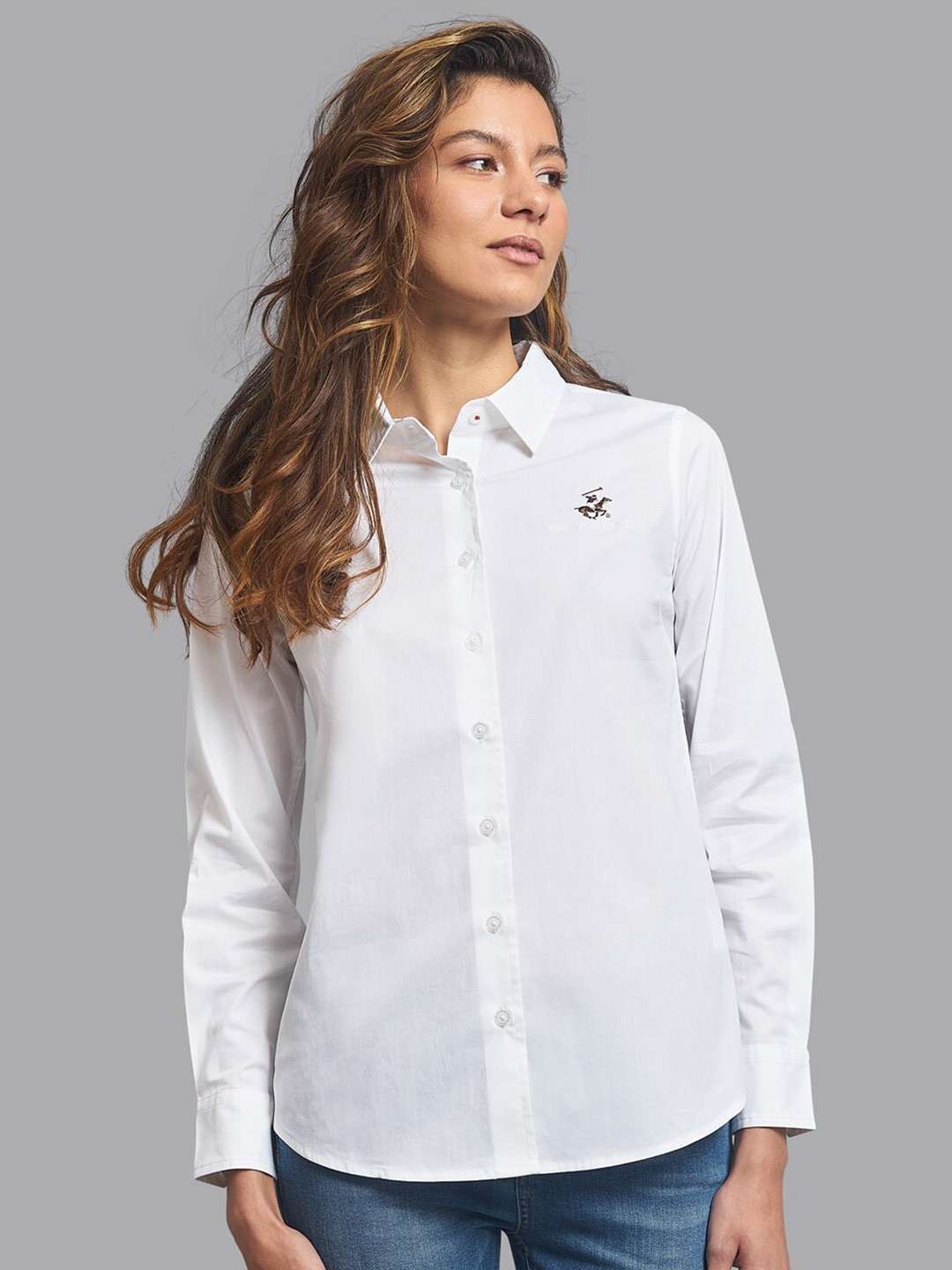 

Beverly Hills Polo Club Women White Casual Shirt