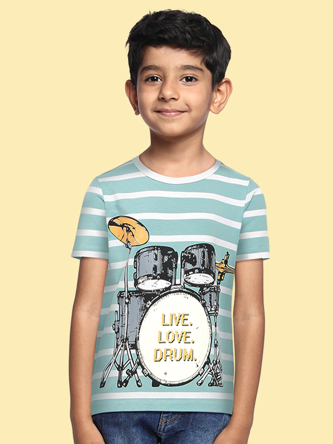 

LAdore Boys Blue & White Printed T-shirt