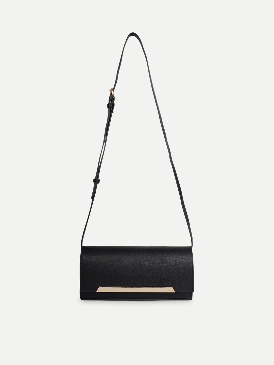 

Belwaba Red Textured PU Small Structured Sling Bag, Black