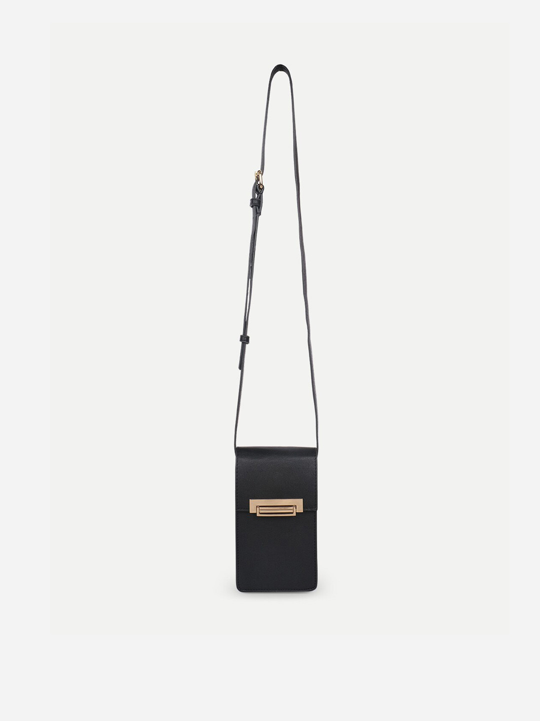 

Belwaba Black PU Structured Sling Bag