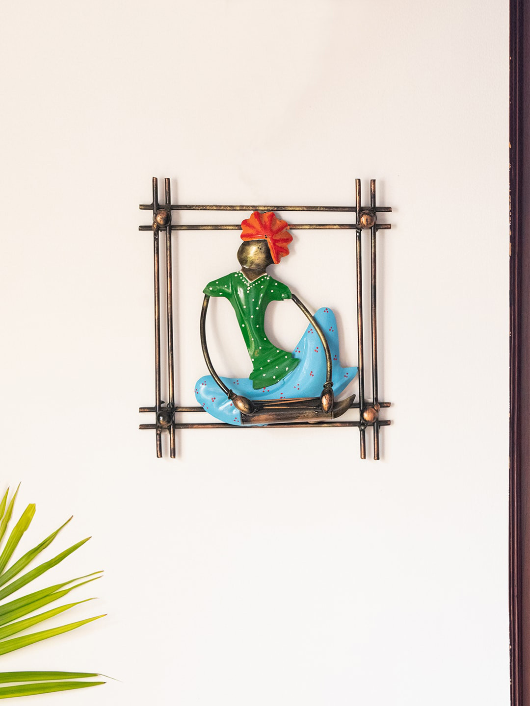 

ExclusiveLane Blue & Green Rajasthani Dholi Artist Wall Decor Hanging