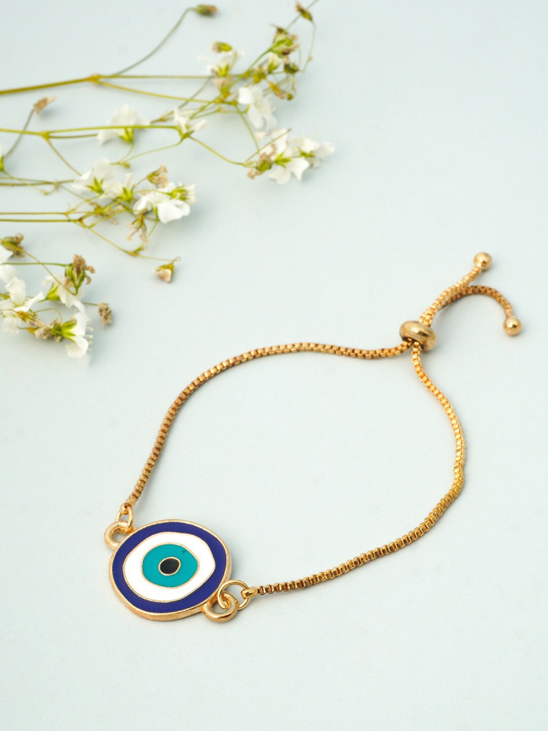 

Ferosh Women Gold-Toned & Blue Charm Bracelet