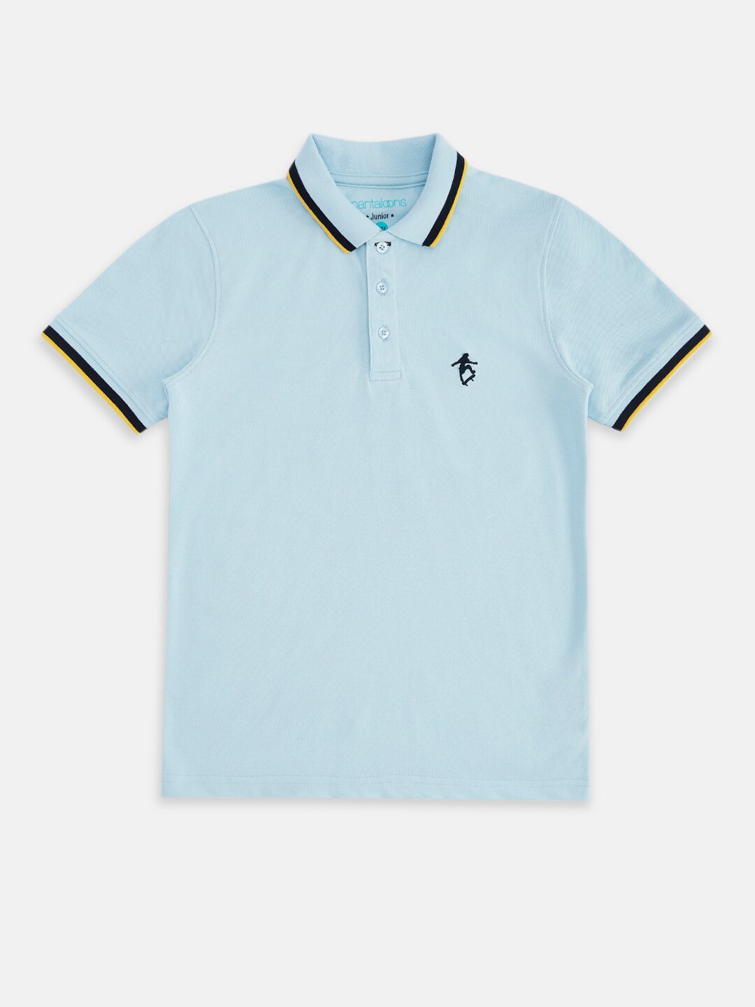 

Pantaloons Junior Boys Blue Polo Collar T-shirt