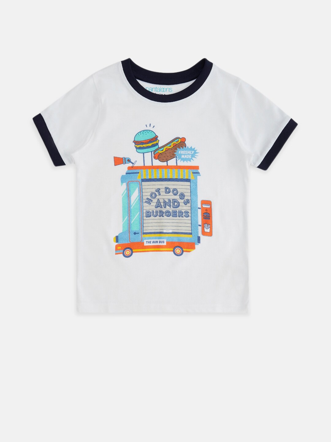 

Pantaloons Junior Boys White Typography Printed T-shirt