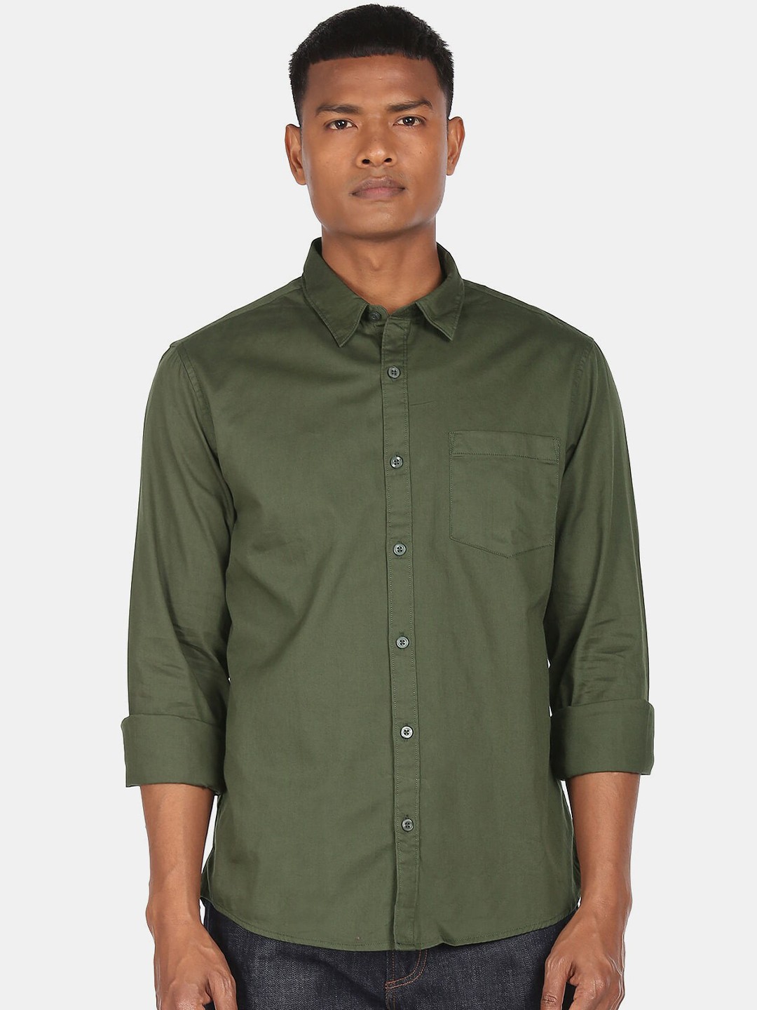 

Ruggers Men Green Casual Shirt
