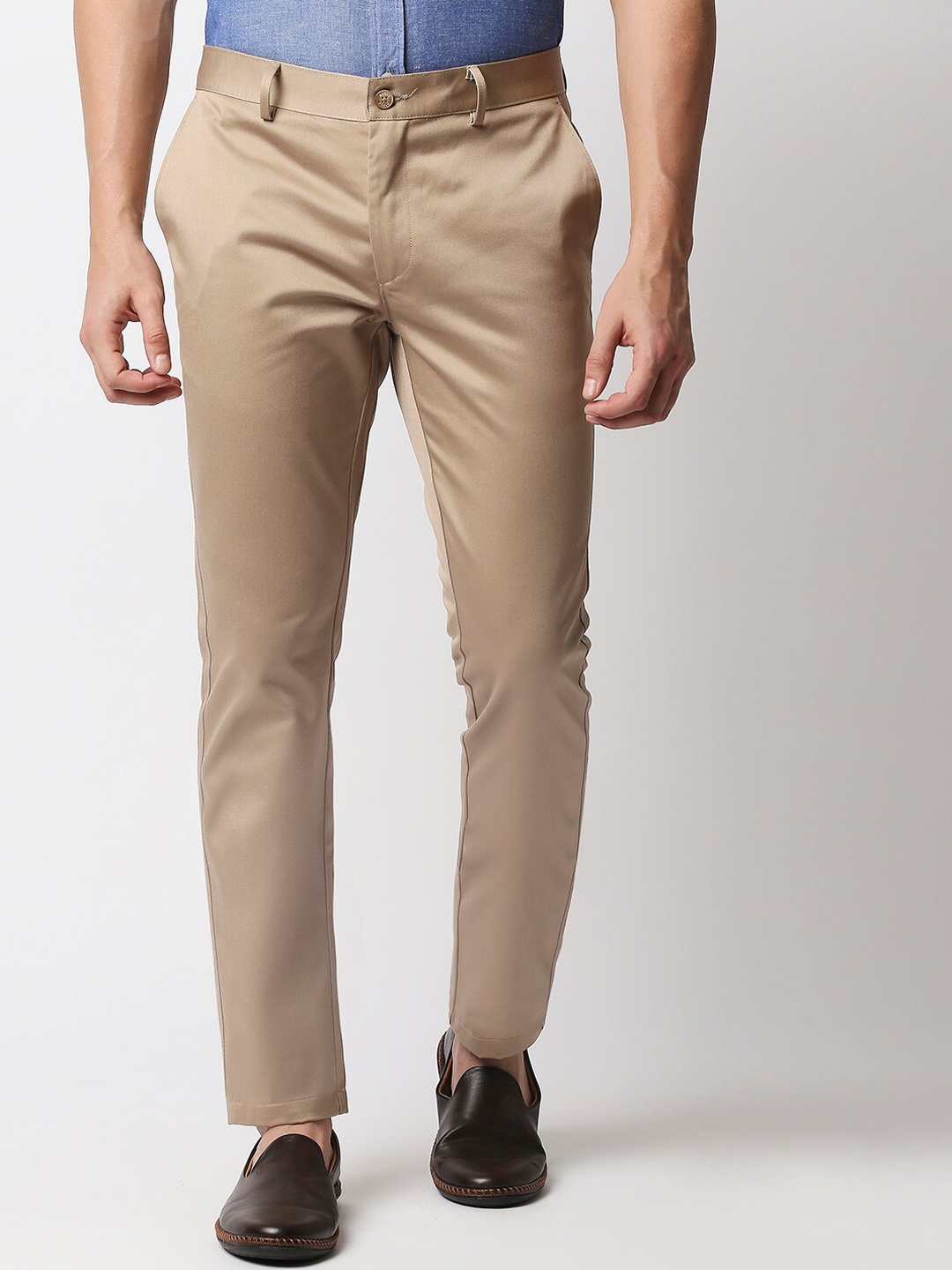 

Basics Men Khaki Tapered Fit Trousers