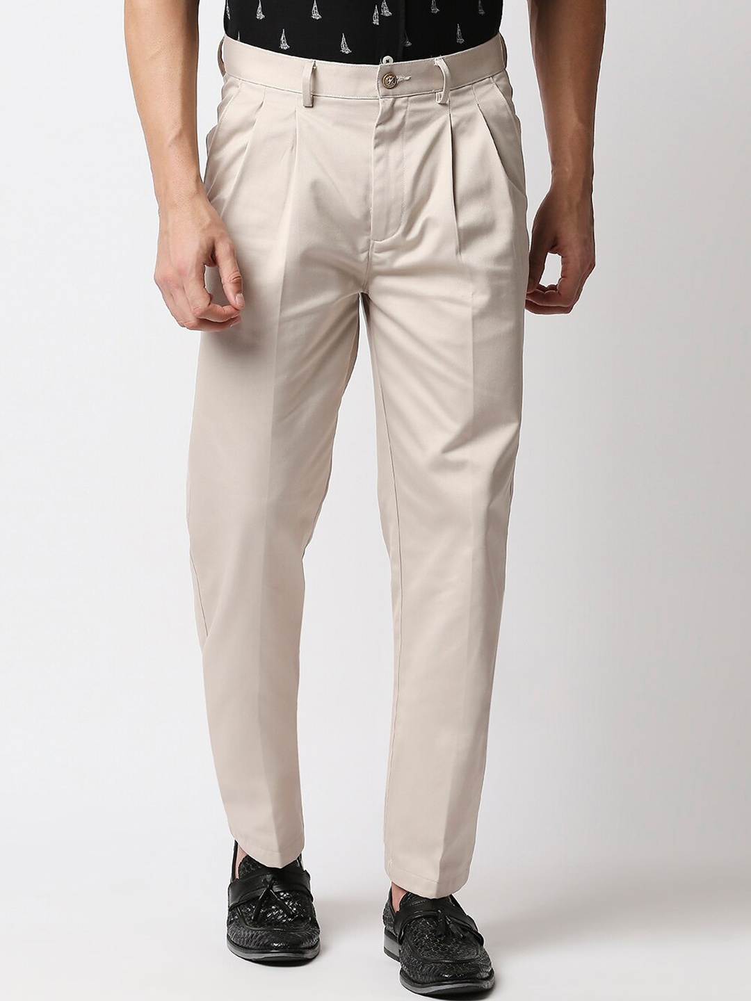 

Basics Men Beige Trousers