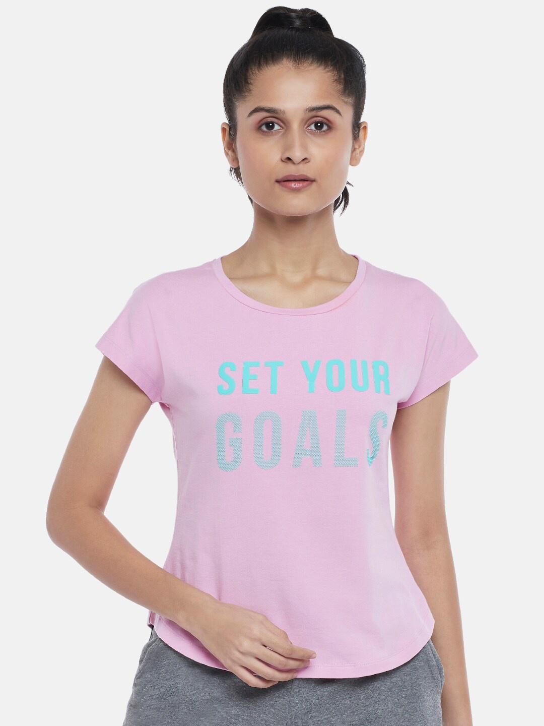 

Ajile by Pantaloons Lavender Typography Printed Top