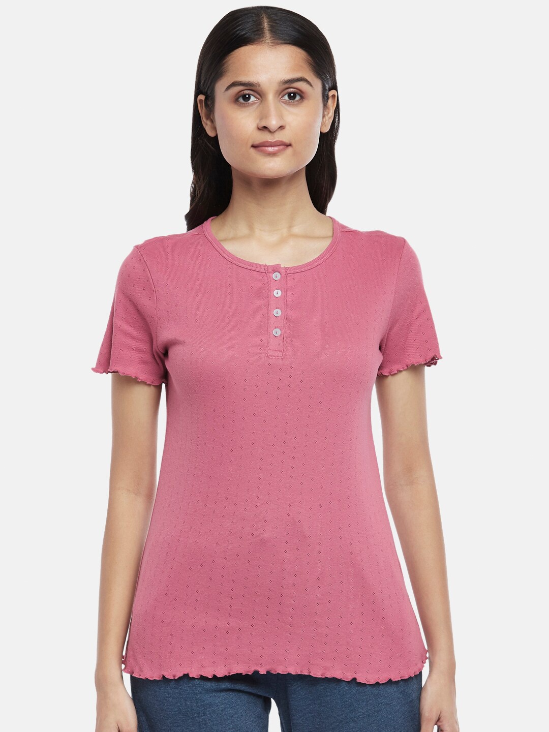 

Dreamz by Pantaloons Pink Pure Cotton Lounge T-Shirt