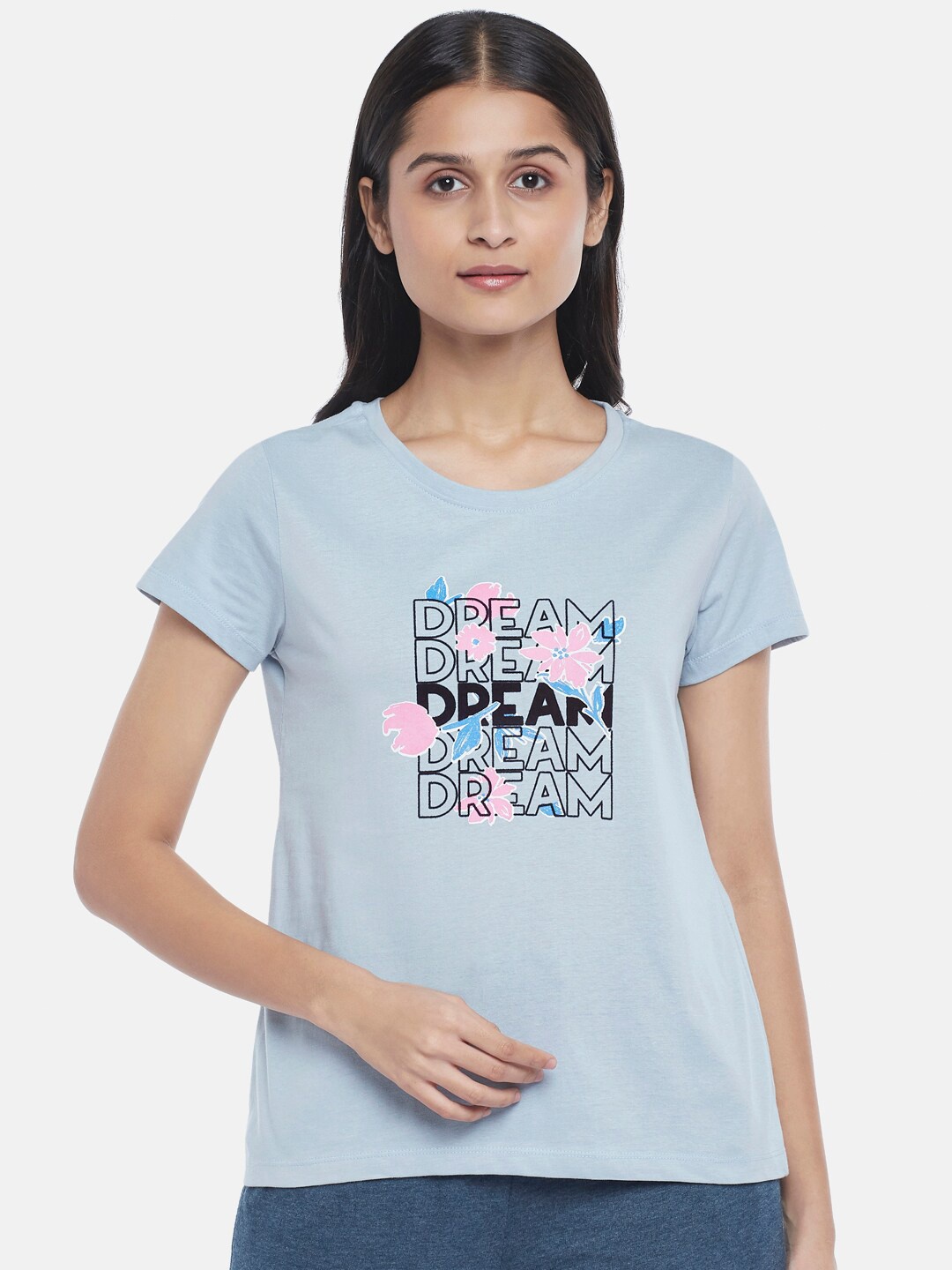 

Dreamz by Pantaloons Blue Print Lounge tshirt