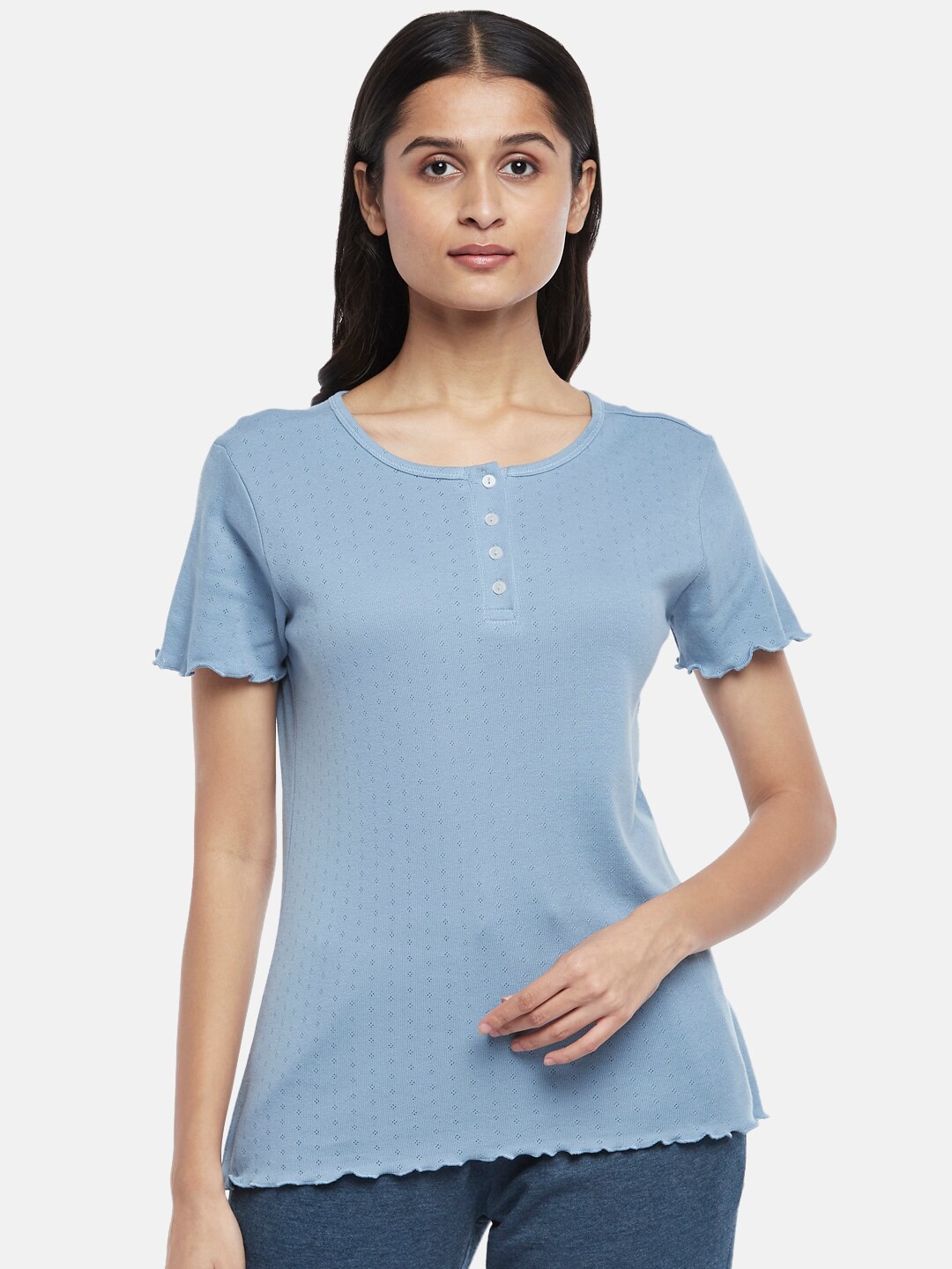

Dreamz by Pantaloons Blue Cotton Lounge tshirt