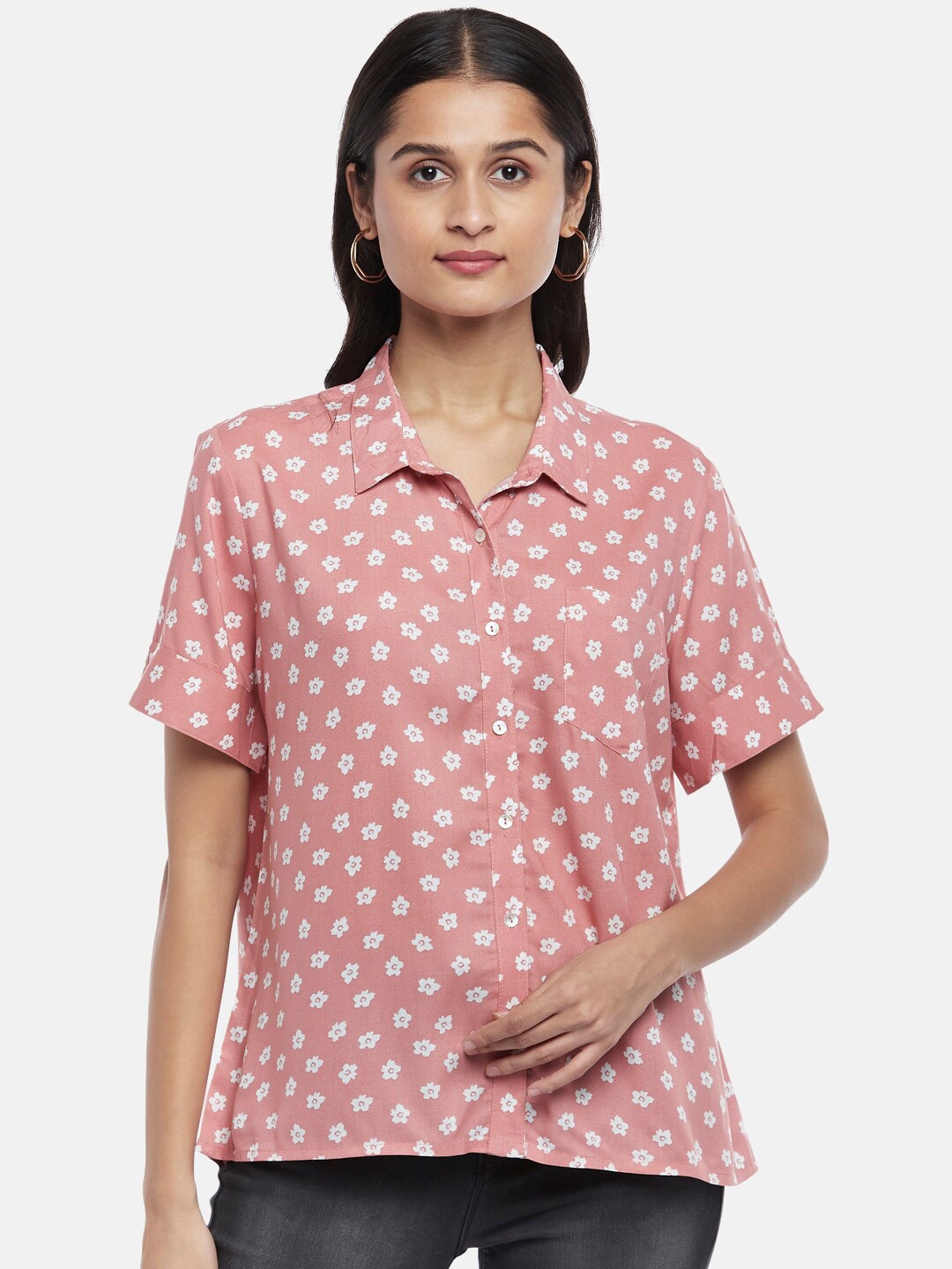

Honey by Pantaloons Pink Floral Print Top