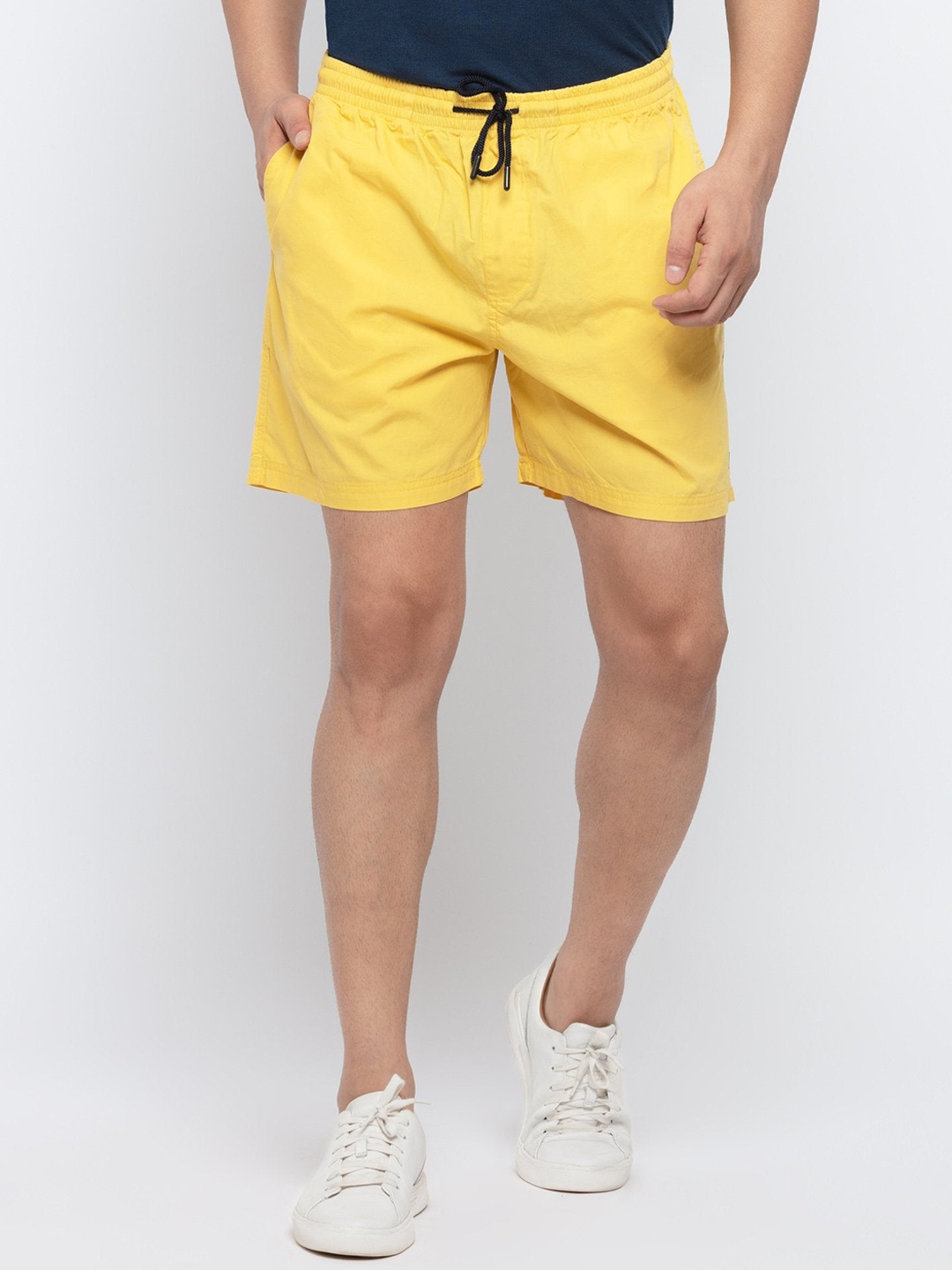 

Status Quo Men Yellow Solid Regular Fit Cotton Shorts
