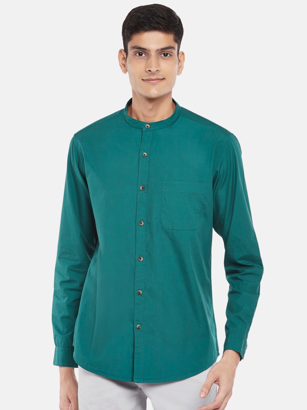 

BYFORD by Pantaloons Men Green Slim Fit Casual Shirt