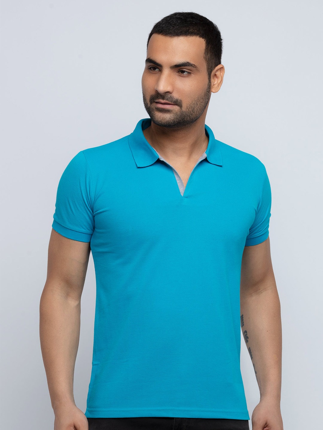 

Status Quo Men Blue Polo Collar T-shirt