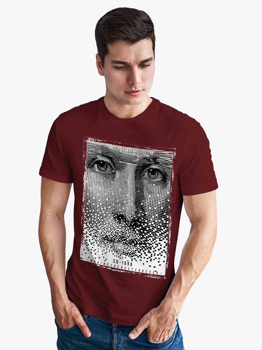 

Status Quo Men Maroon Printed T-shirt