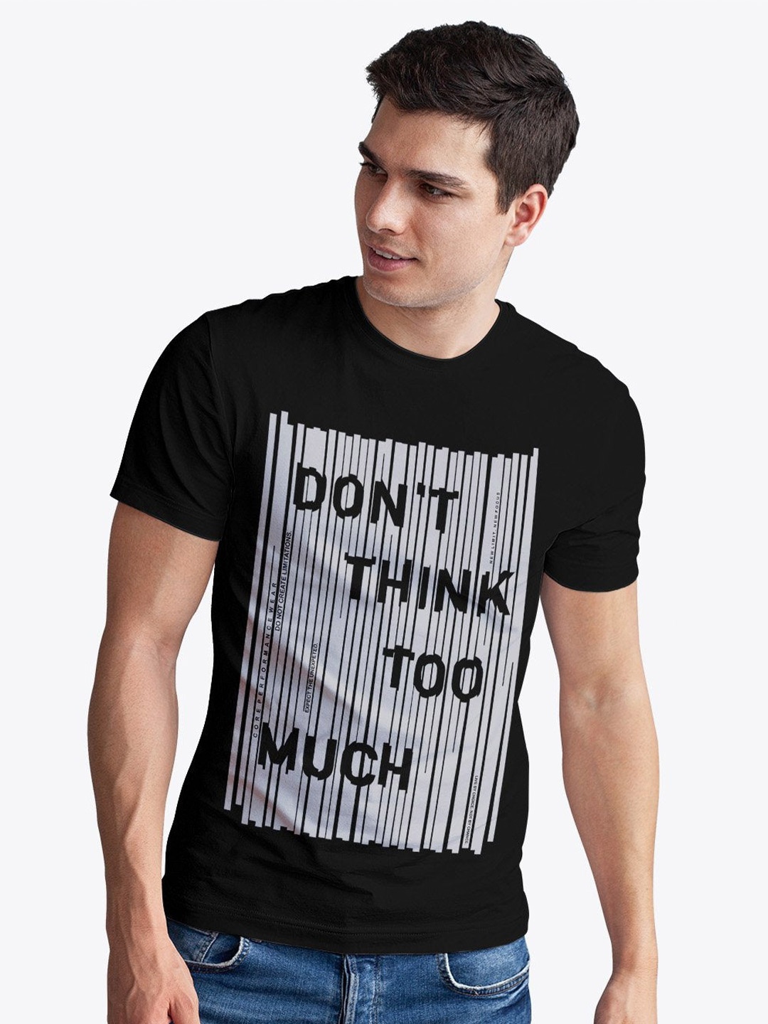 

Status Quo Men Black Typography Printed Cotton T-shirt