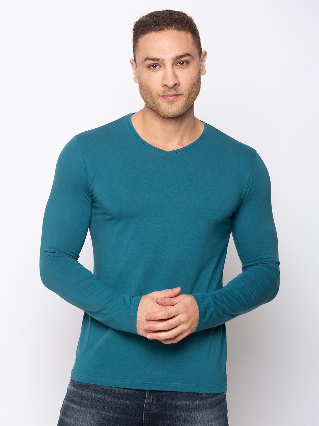 

Status Quo Men Teal V-Neck T-shirt