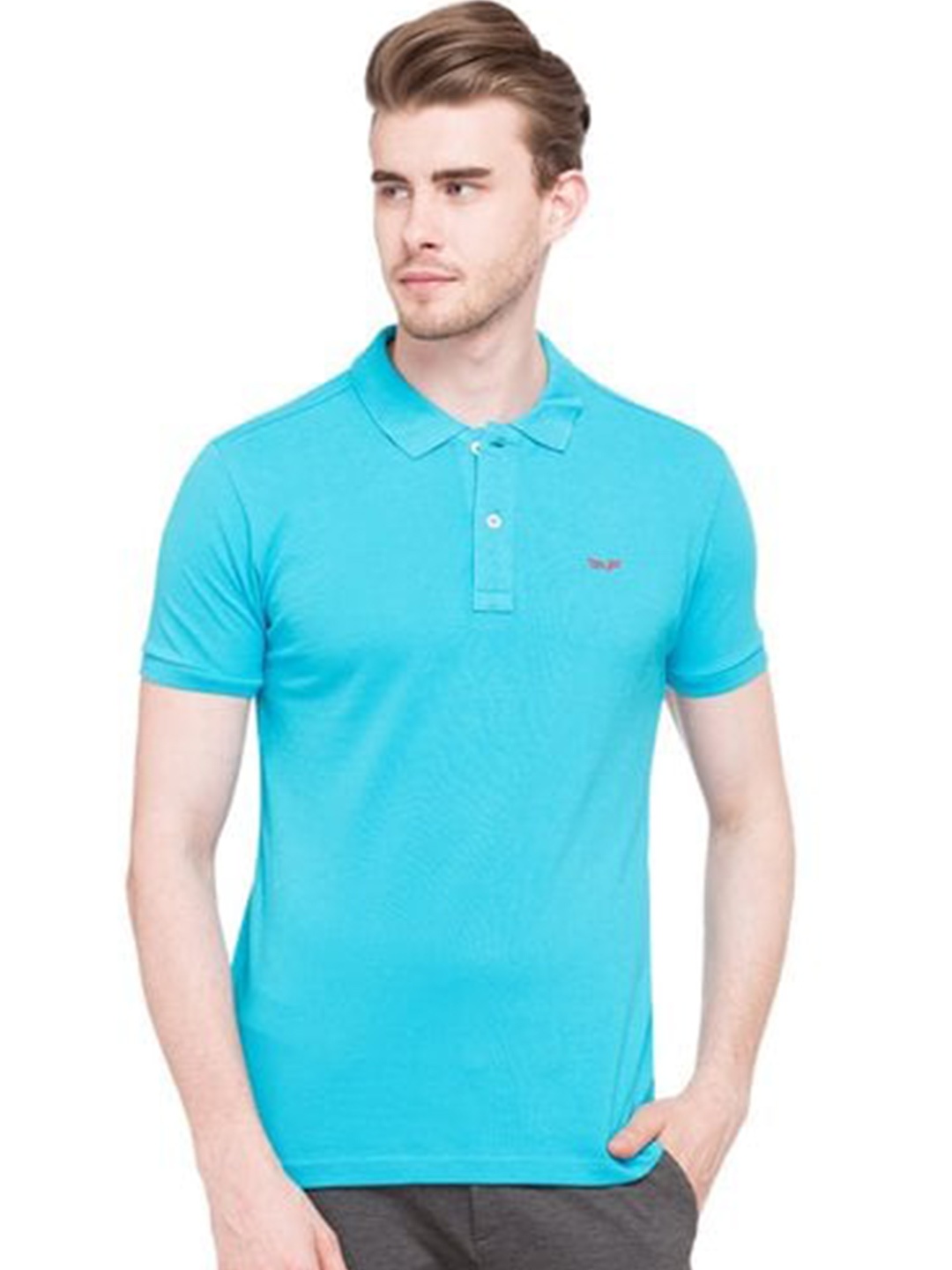 

Status Quo Men Blue Polo Collar Cotton T-shirt