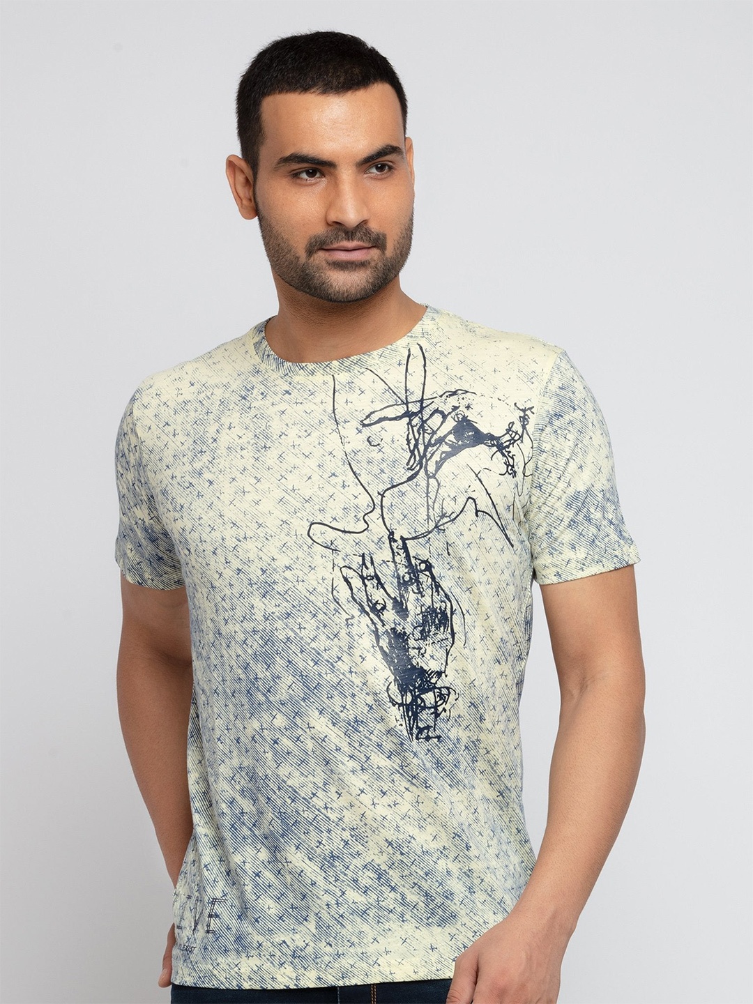 

Status Quo Men Yellow Printed T-shirt