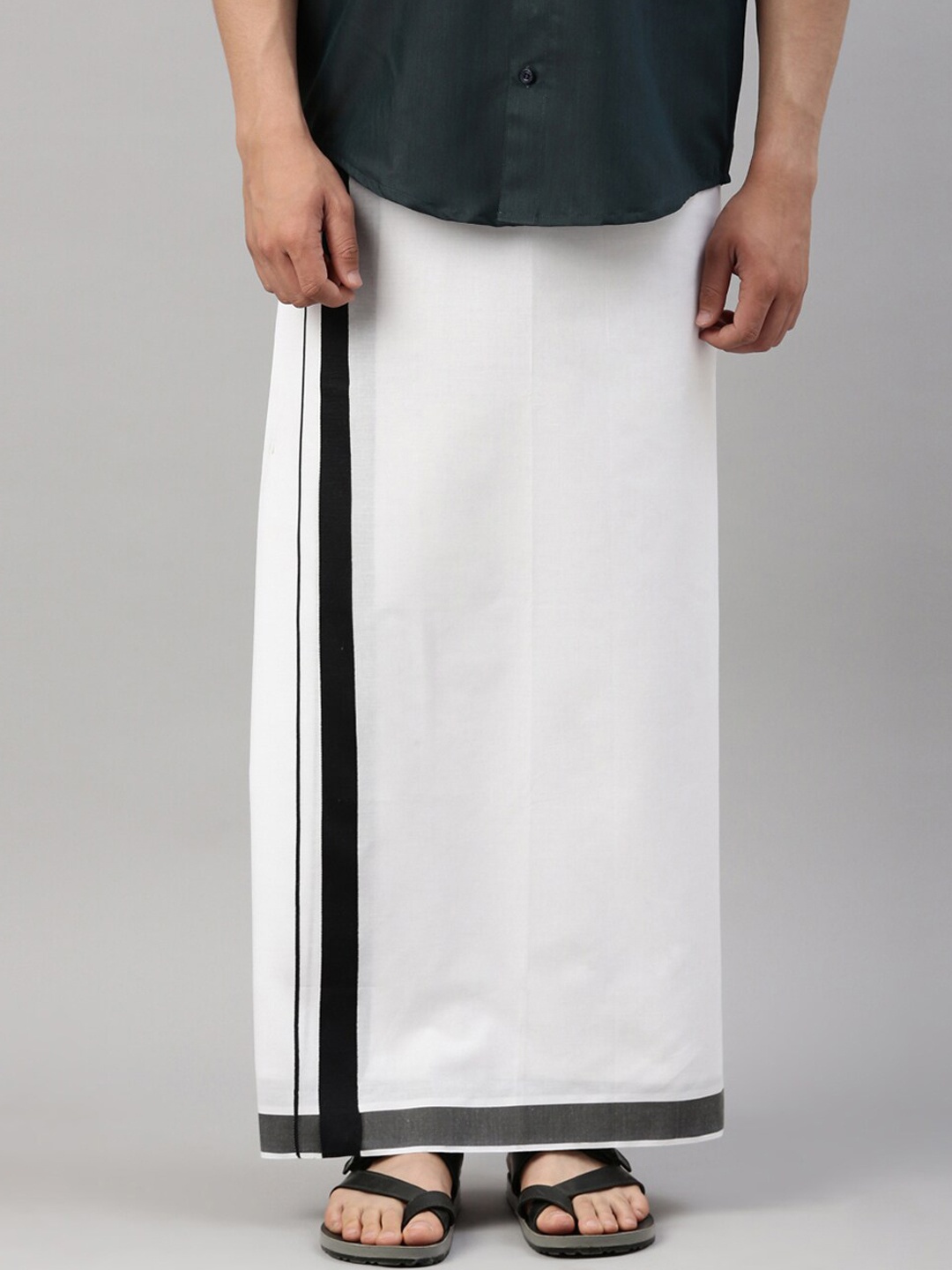 

Jansons Men White Pure Cotton Dhoti