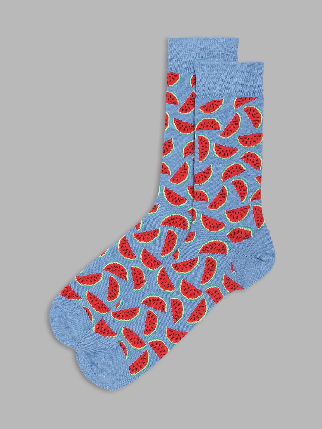 

LINDBERGH Men Blue & Red Patterned Above Ankle-Length Socks