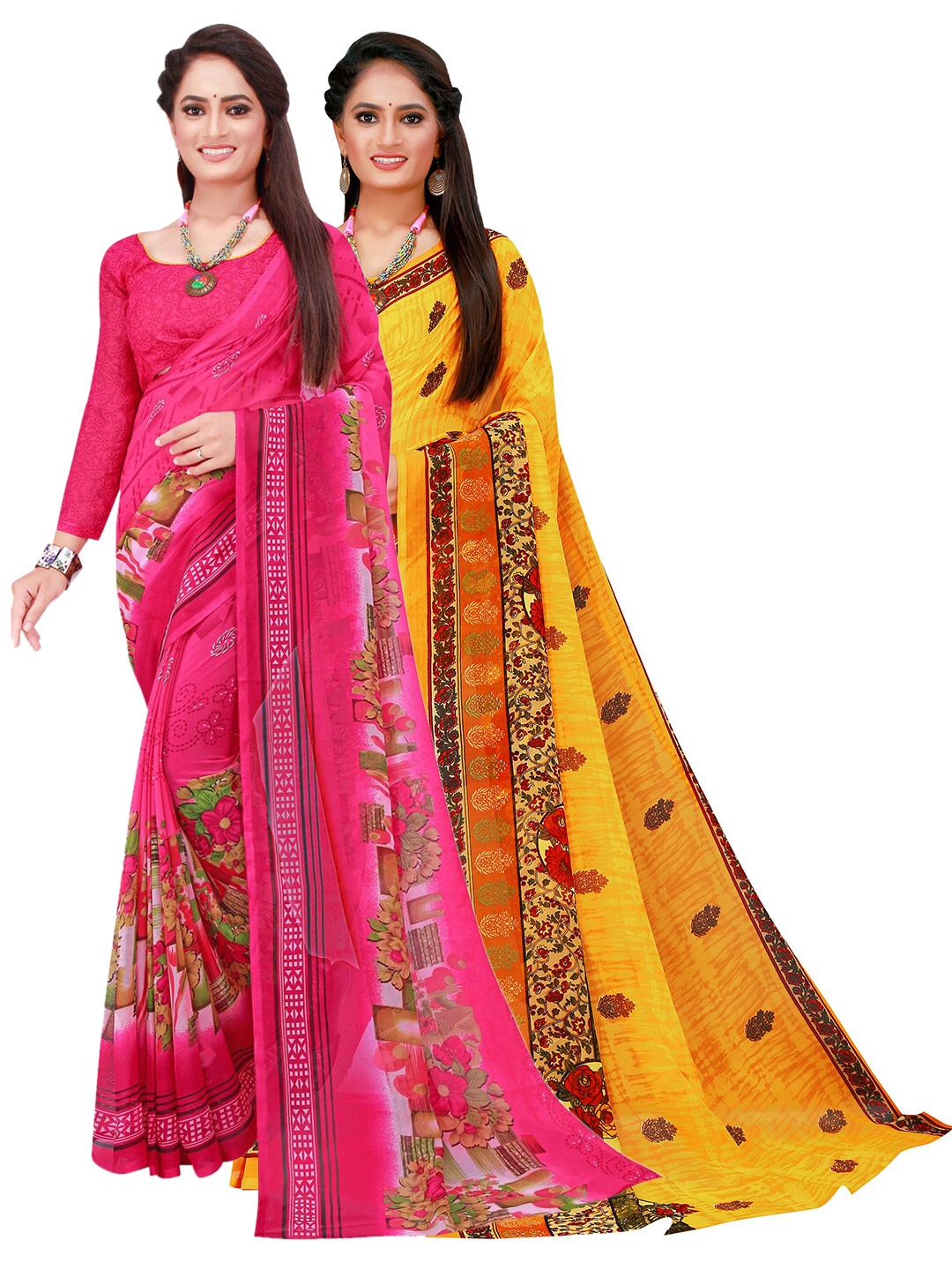 

KALINI Set of 2 Pure Georgette Saree, Pink