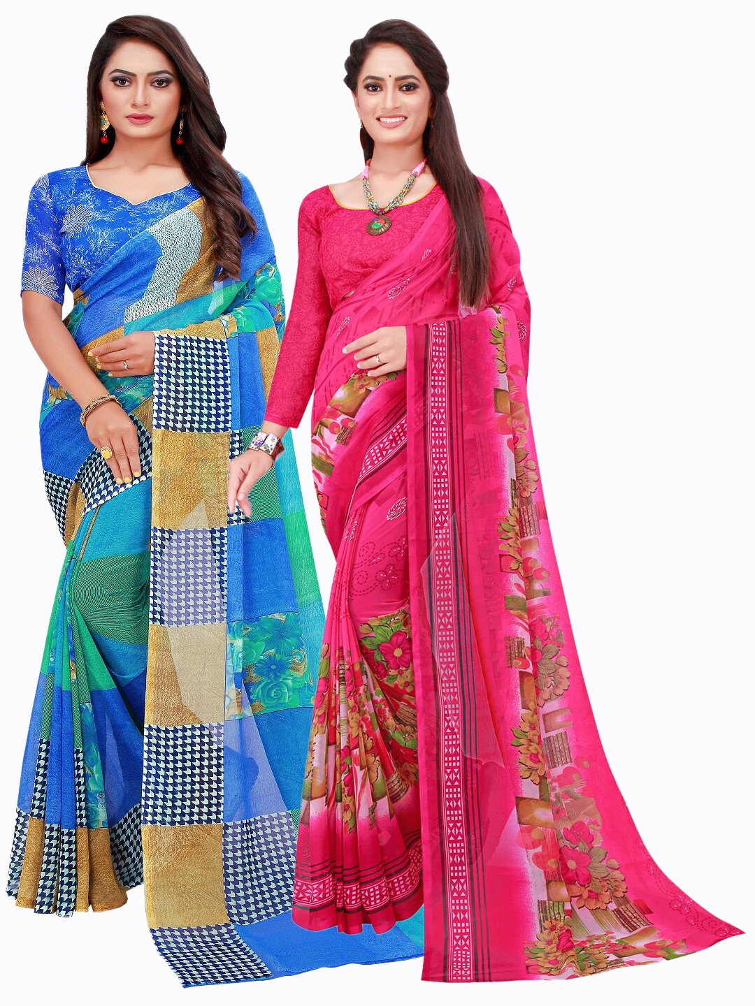 

KALINI Set of 2 Pure Georgette Saree, Blue