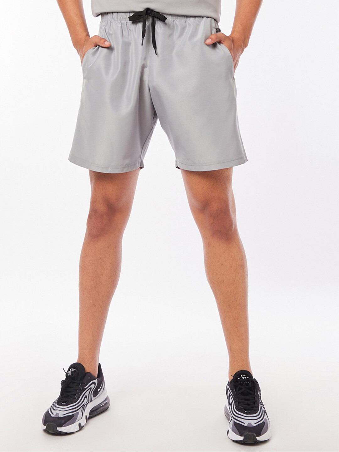 

Bewakoof X Play Men Grey Utility Running Shorts