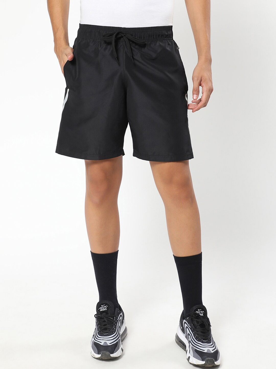 

Bewakoof X Play Men Black Utility Running Shorts