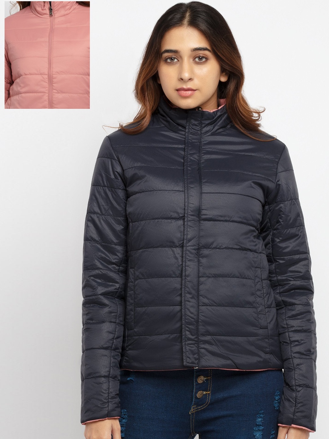 

Status Quo Women Pink Reversible Padded Jacket