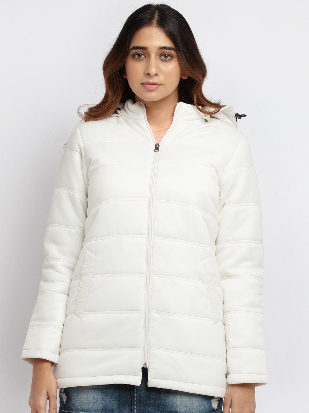 

Status Quo Women Off White Quilted Jacket