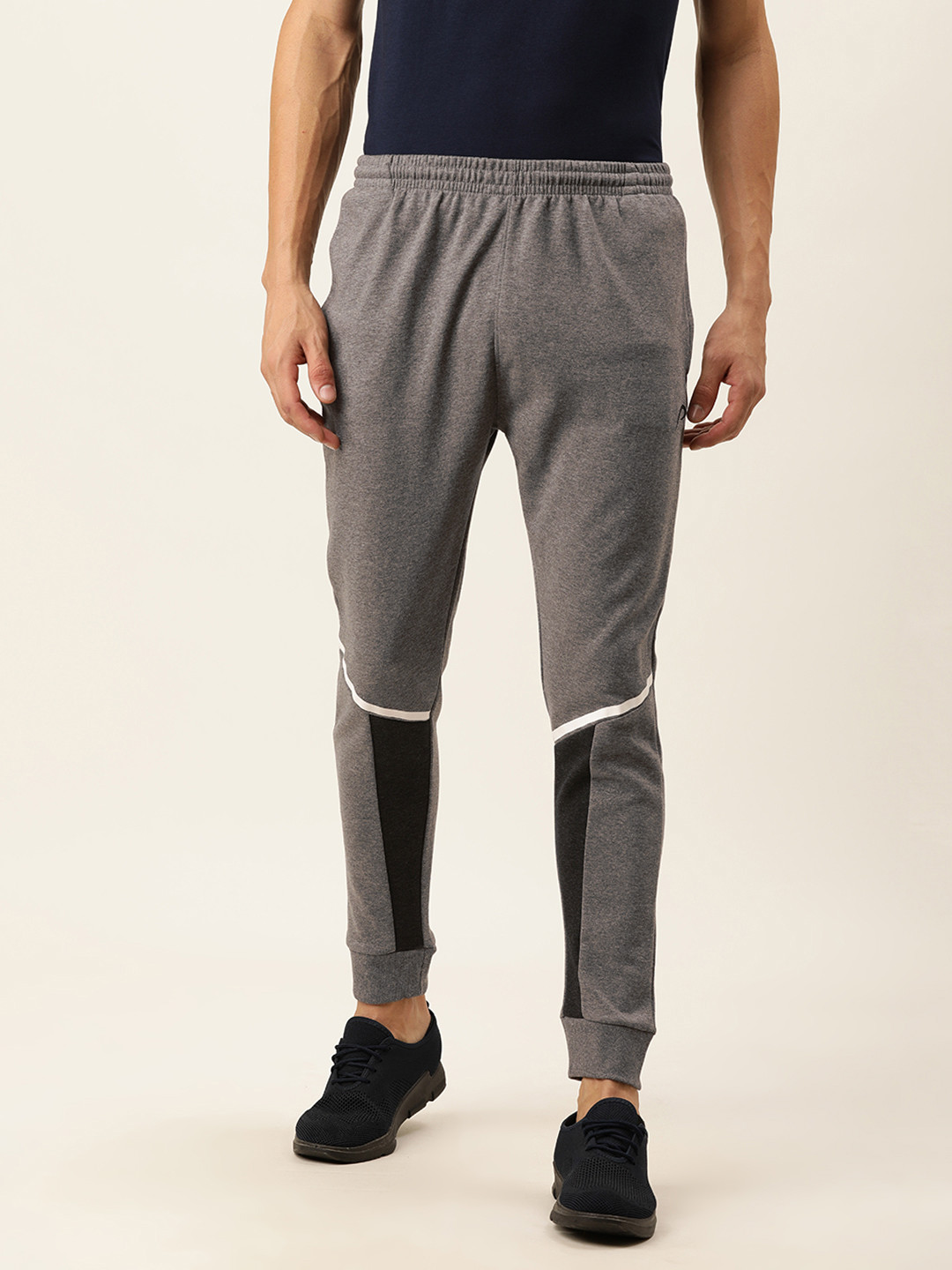 

Proline Active Men Grey & Black Colourblocked Classic Fit Joggers