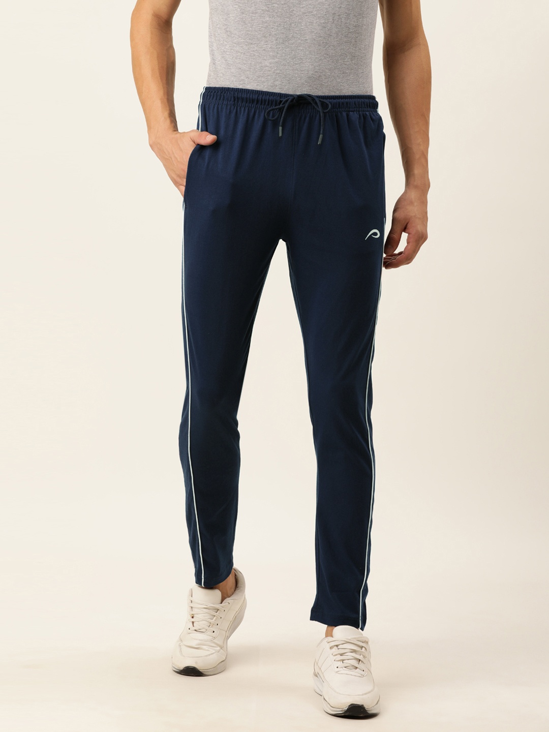 

Proline Active Men Blue Solid Slim Fit Track Pants With Side Stripes