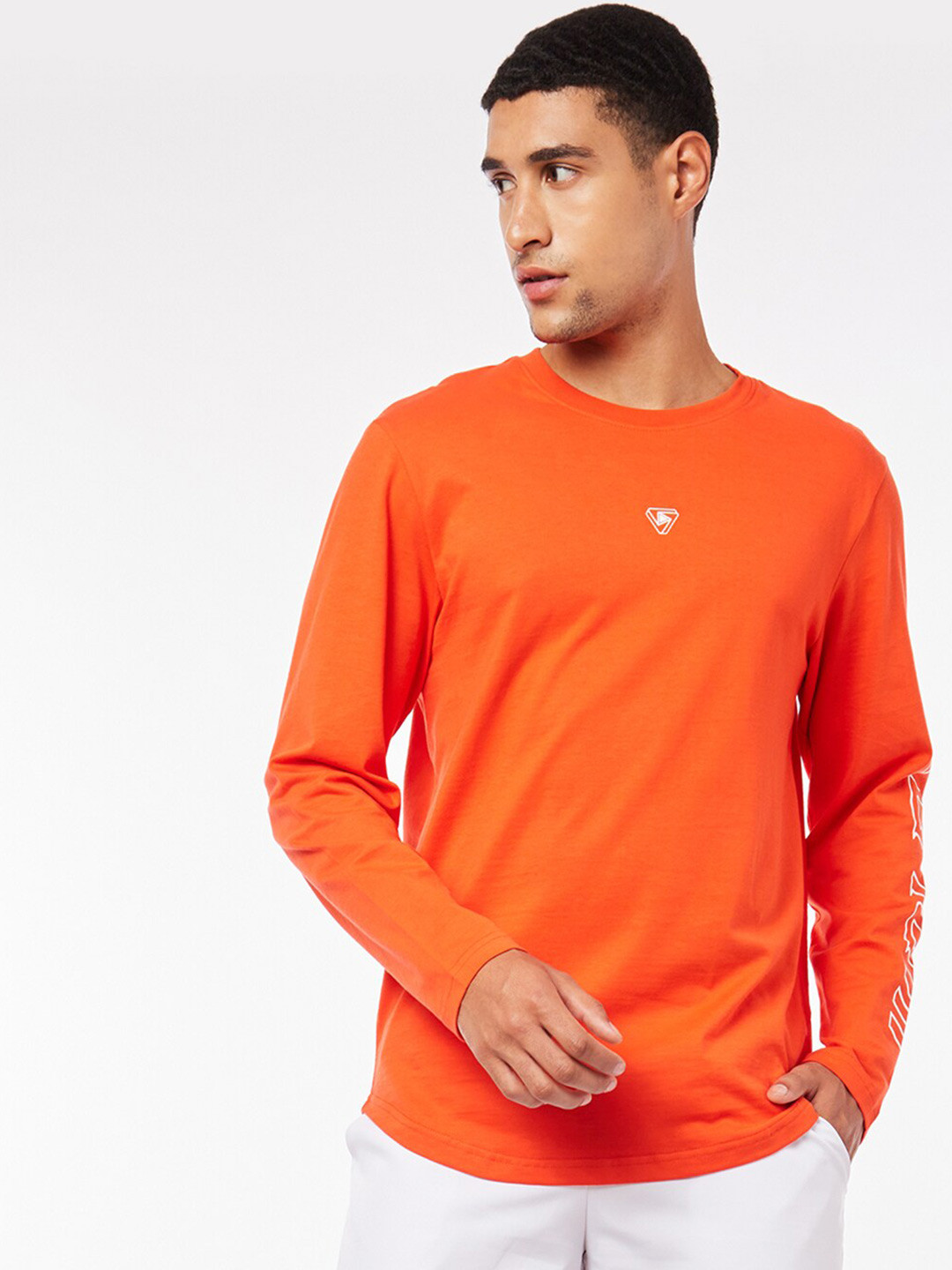 

Bewakoof X Play Men Orange Solid T-shirt