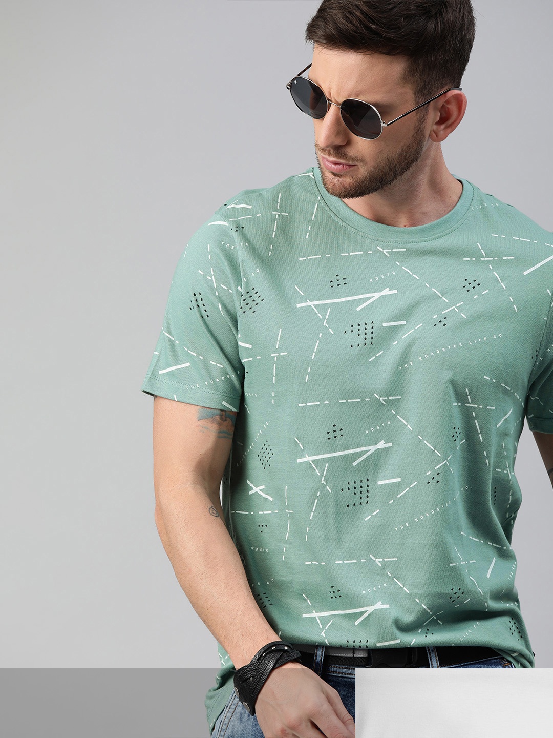 

Roadster Men Pack Of 2 Pure Cotton T-shirts, Green