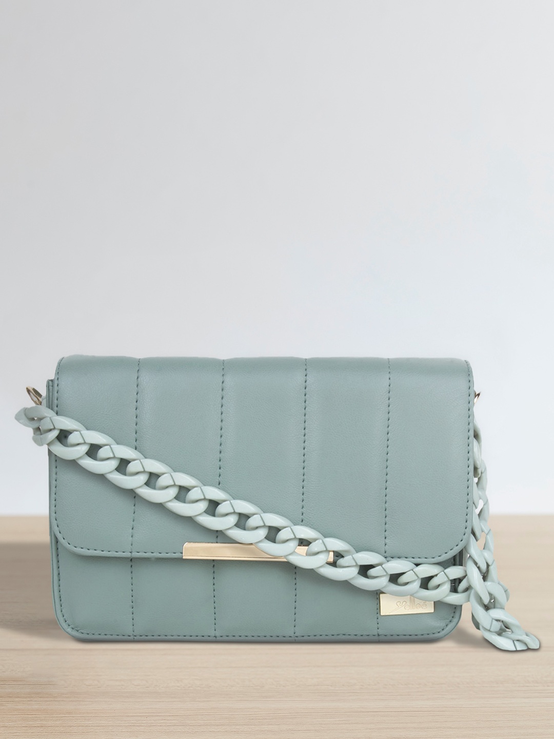 

yelloe Women Structured Quilted Sling Bag, Blue