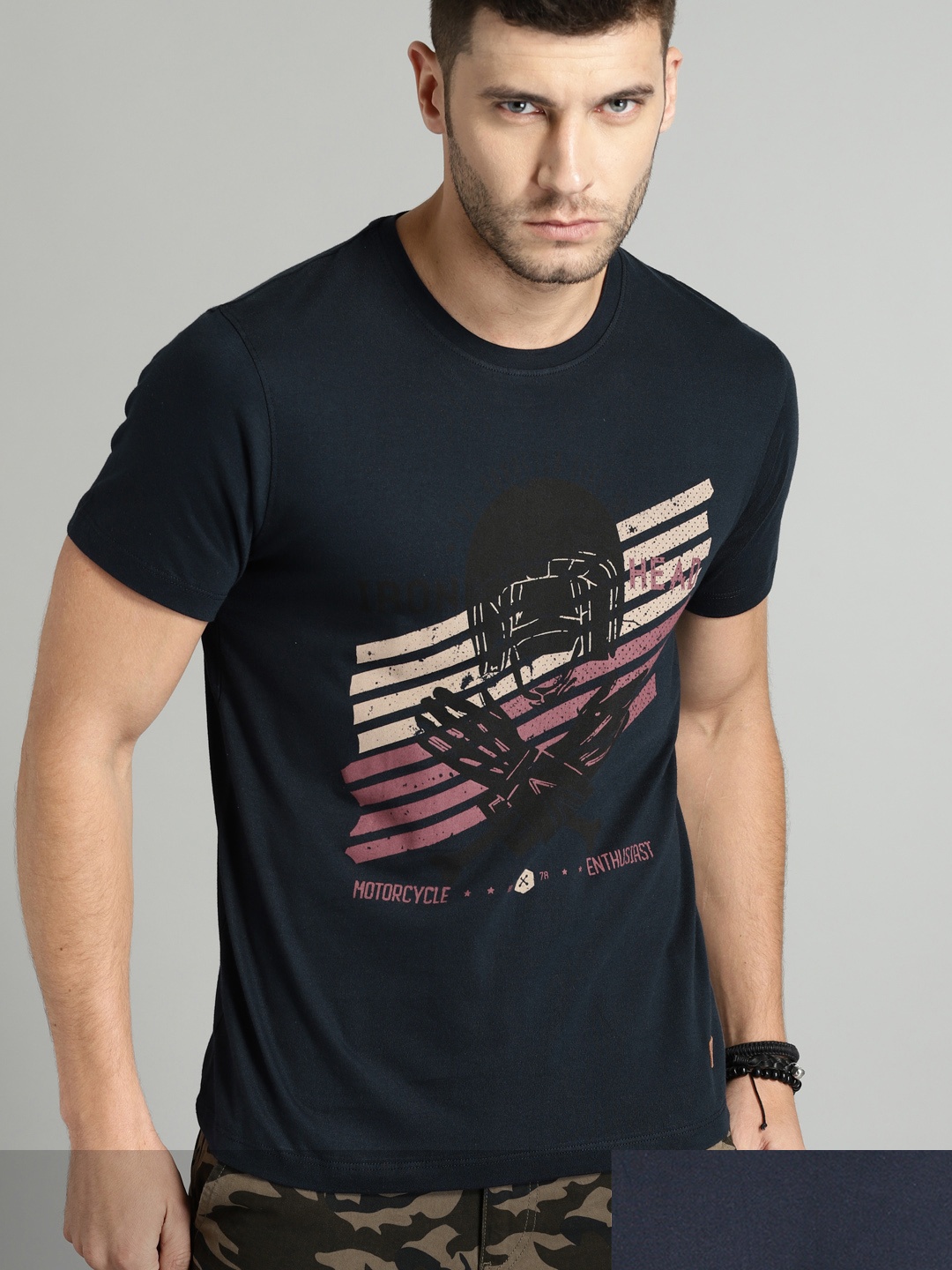 

Roadster Men Pack Of 2 T-shirts, Navy blue