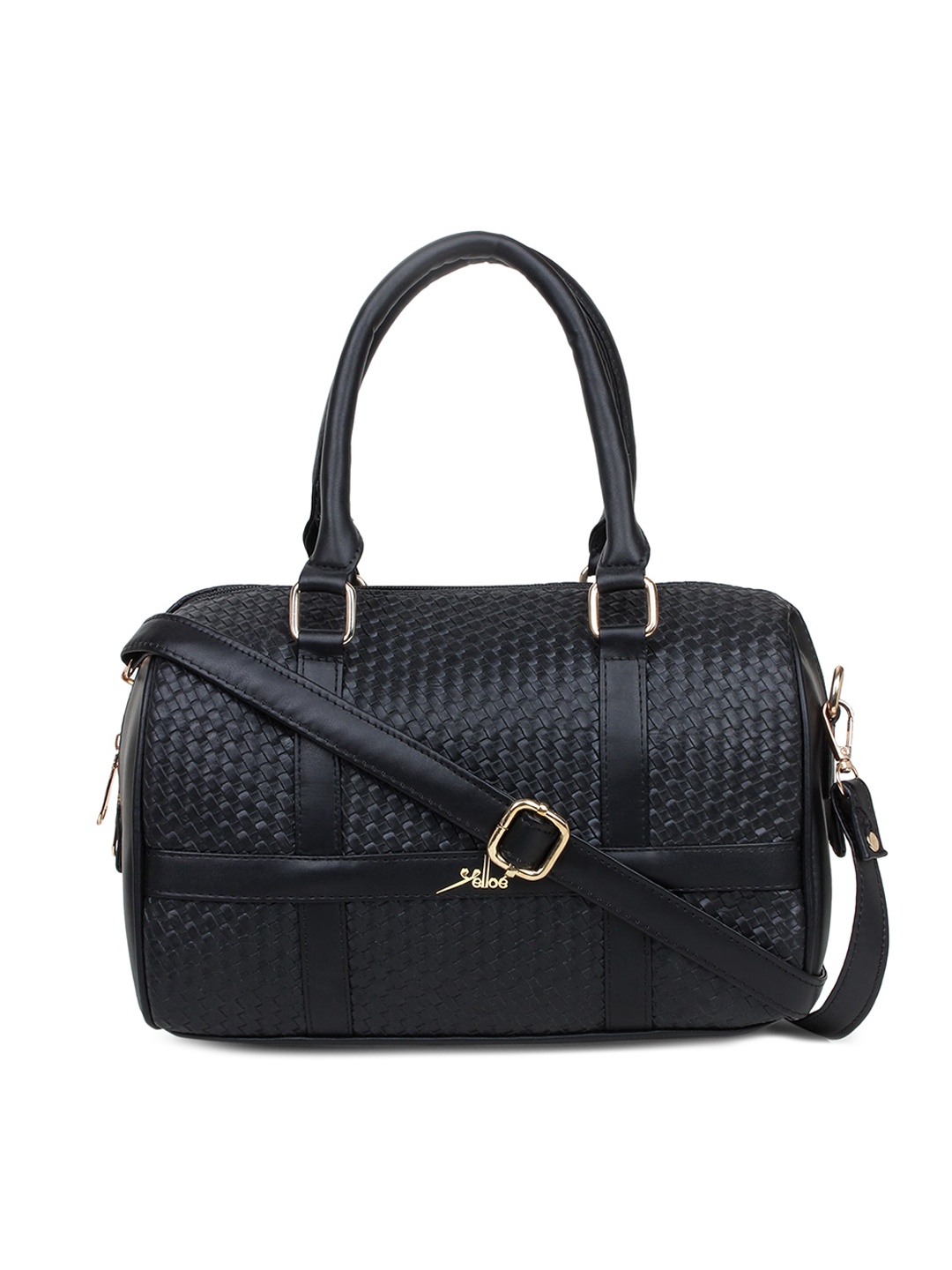 

yelloe Black Textured Structured Sling Bag