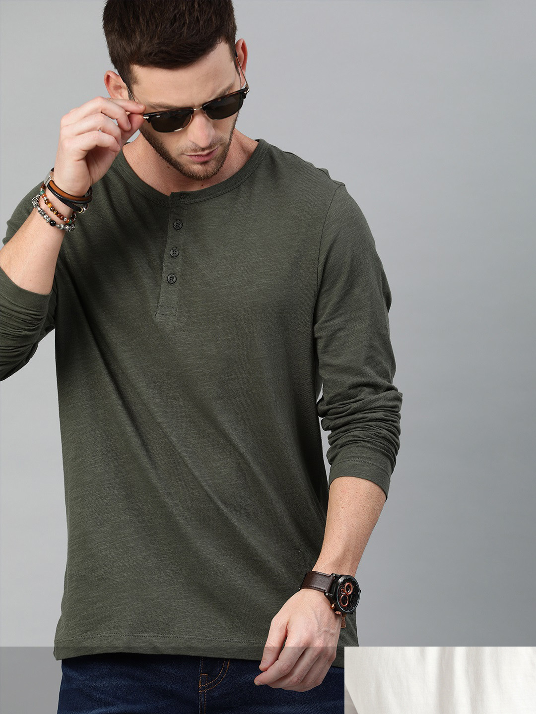 

Roadster Men Pack Of 2 Solid Round Neck Casual T-shirts, Olive