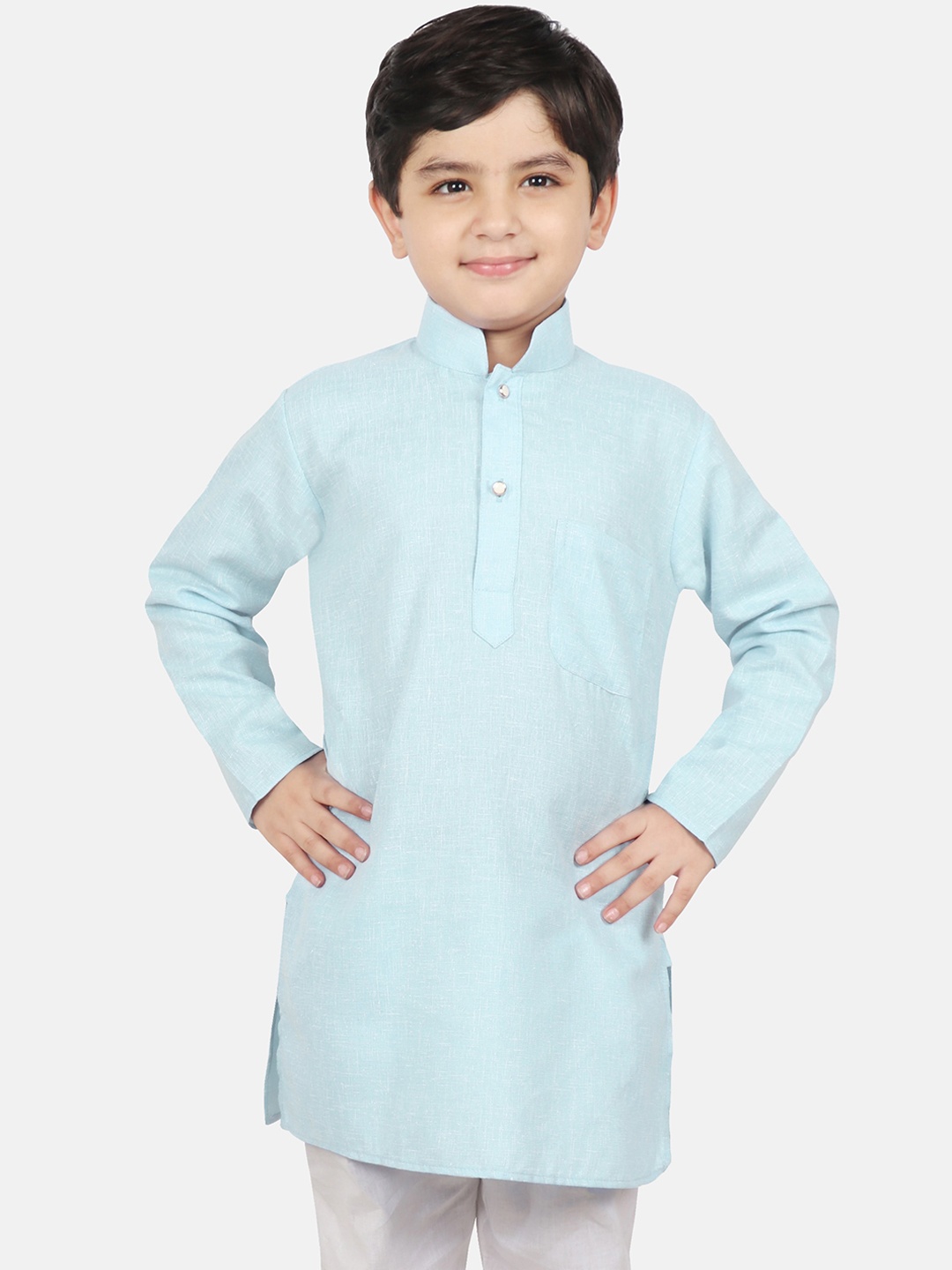 

SG YUVRAJ Boys Blue Cotton Kurta