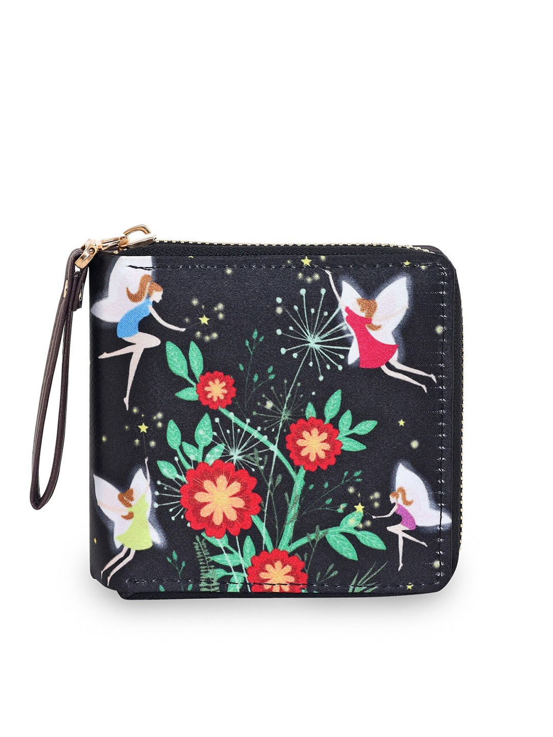 

Sabhyata Women Black & Red Ethnic Motifs Printed Two Fold Wallet