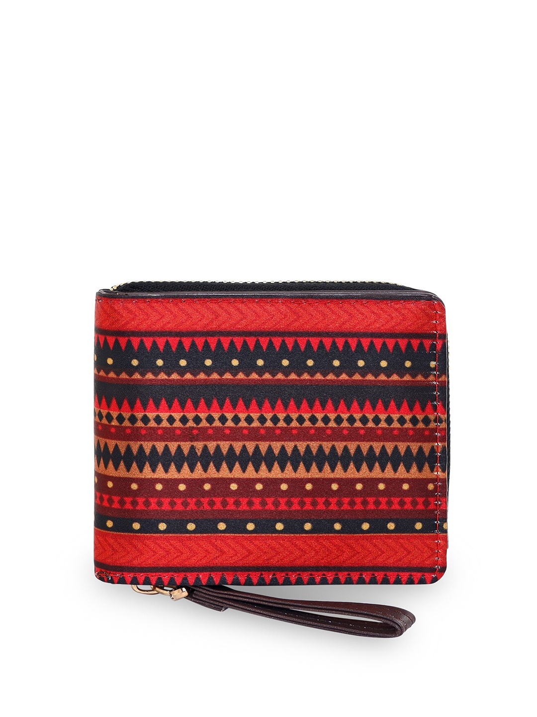 

Sabhyata Women Red & Black Ethnic Motifs Printed Two Fold Wallet
