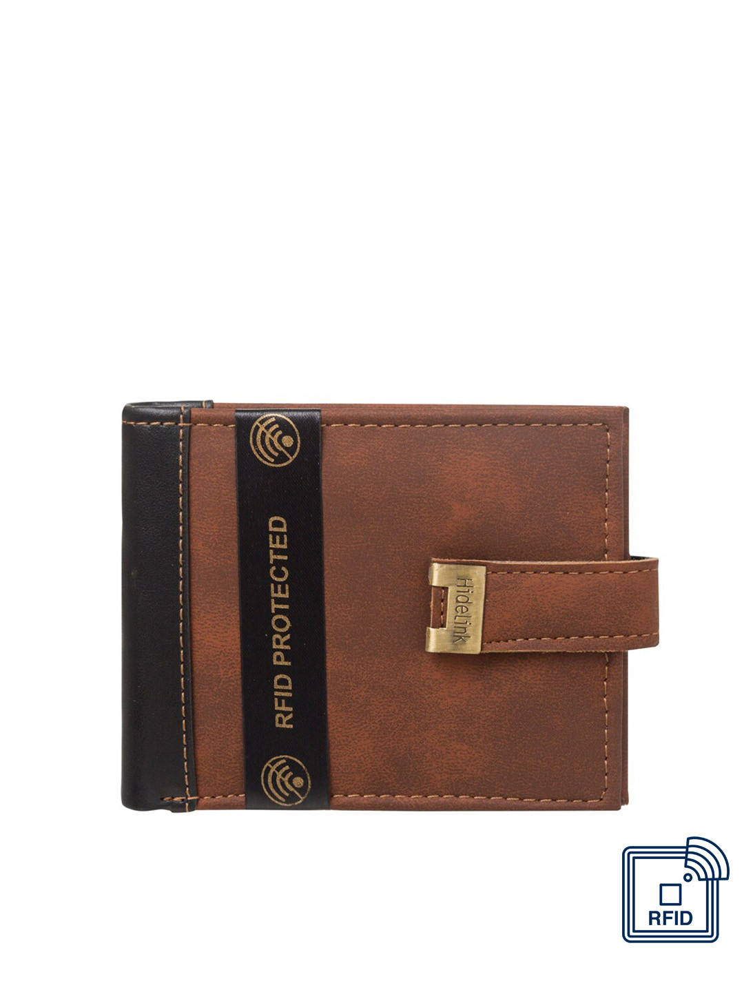 

Hidelink Men Brown Two Fold Wallet