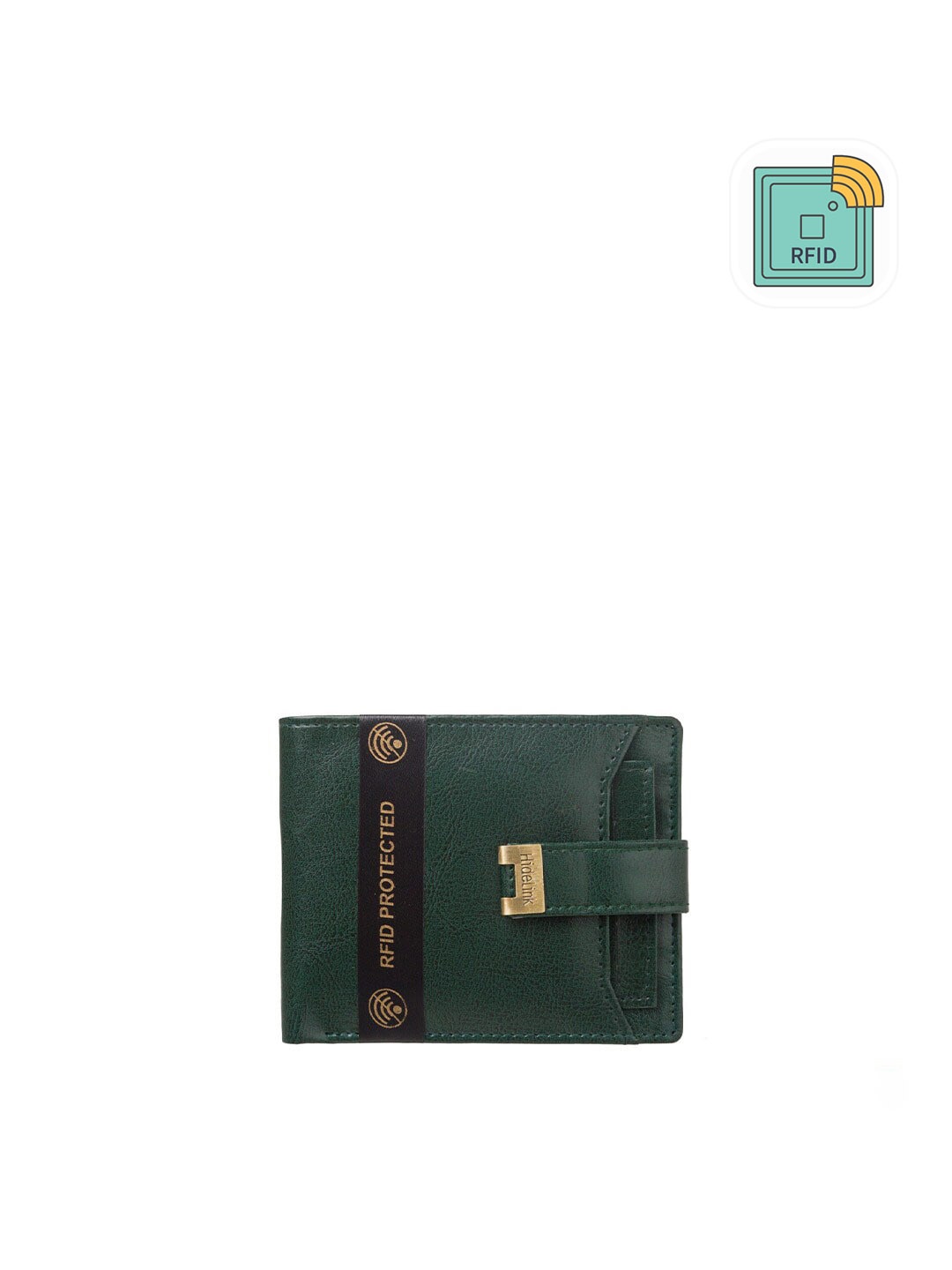 

Hidelink Men Green Embellished Two Fold Wallet
