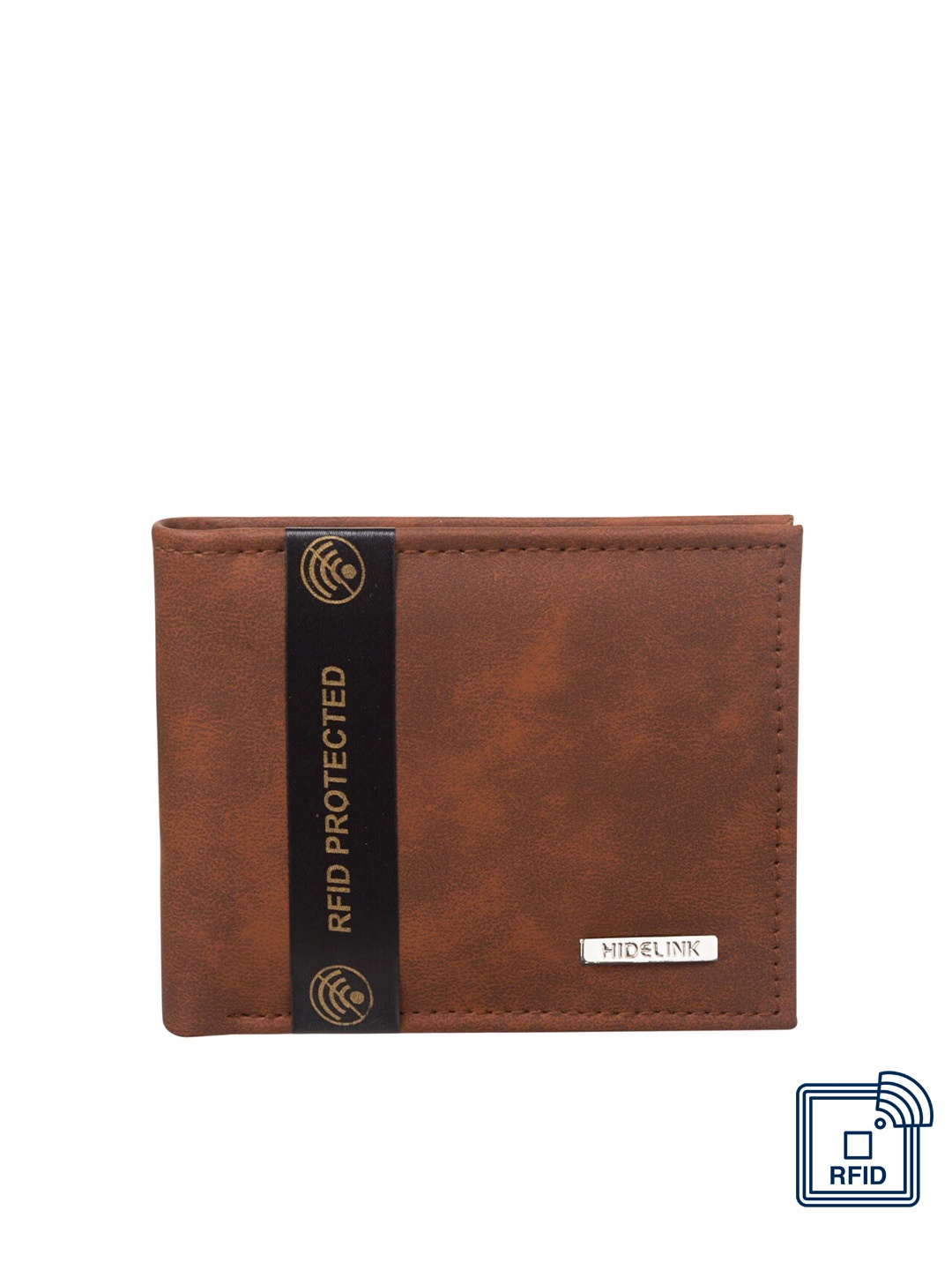 

Hidelink Men Brown Embellished Two Fold Wallet